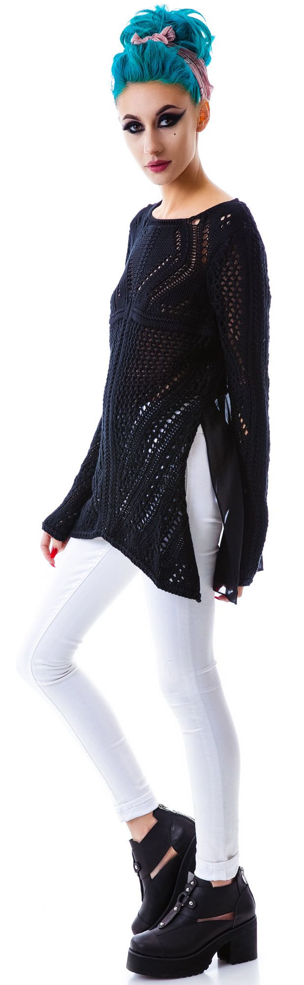 Roxy Chiffon Back Sweater sold by Dolls Kill product image thumbnail 5