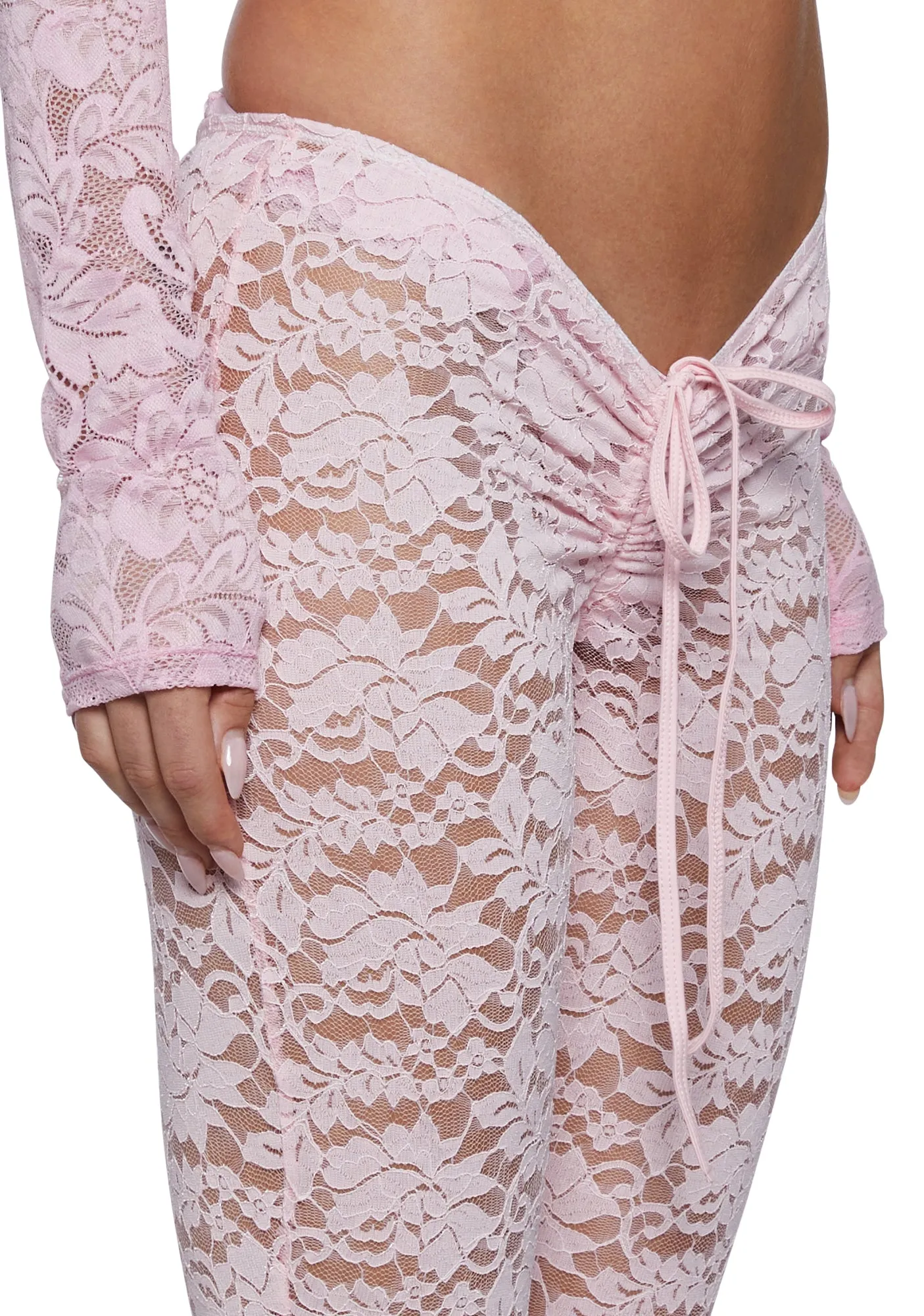 Honey Whip V-Cut Lace Bell Bottoms sold by Dolls Kill product image thumbnail 5