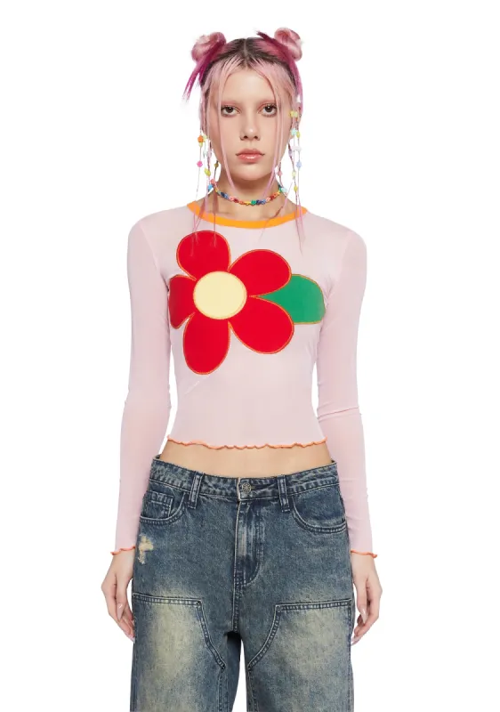 Daisy Spirit Long Sleeve Top sold by Dolls Kill