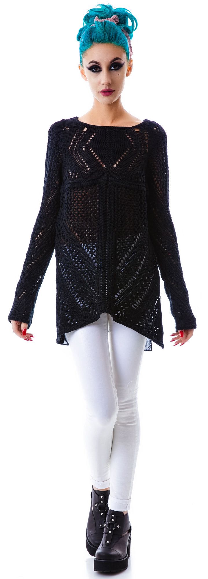 Roxy Chiffon Back Sweater sold by Dolls Kill product image thumbnail 3