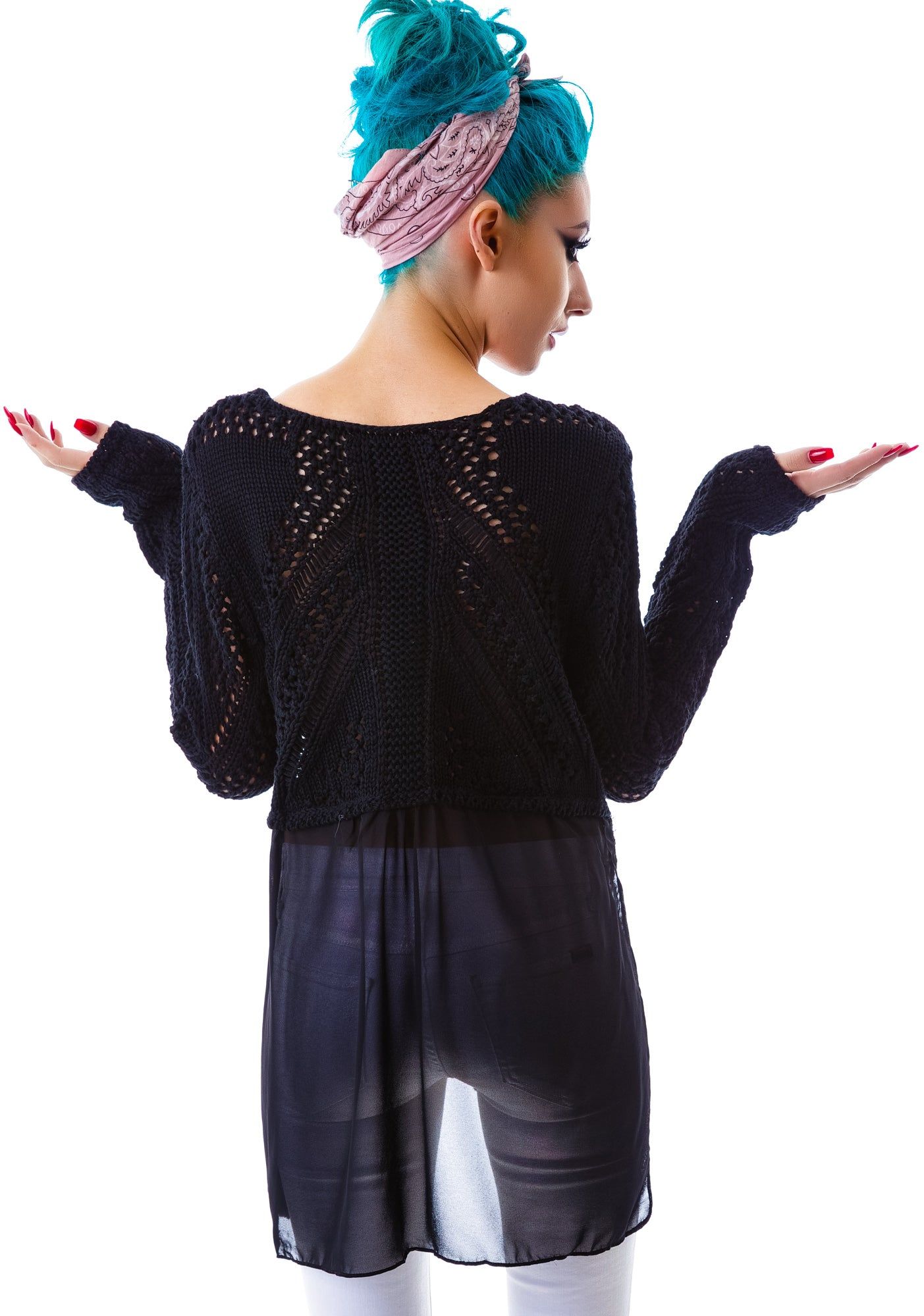 Roxy Chiffon Back Sweater sold by Dolls Kill product image thumbnail 4