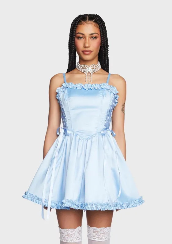 Takes The Cake Mini Dress - Light Blue sold by Dolls Kill