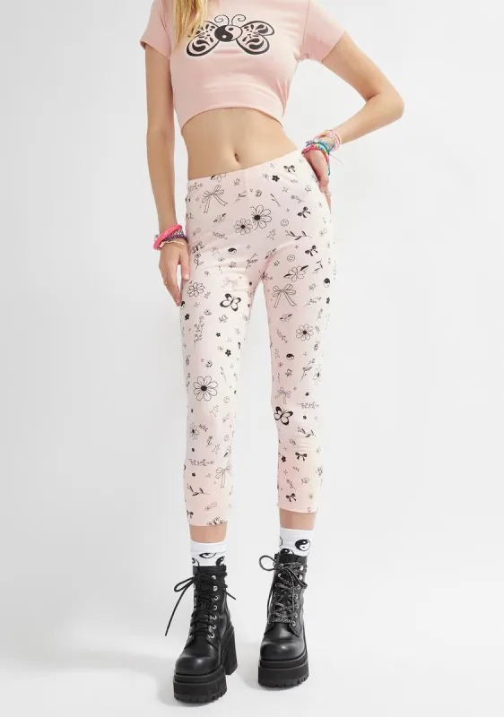 Secret Notes Printed Leggings made by Dolls Kill