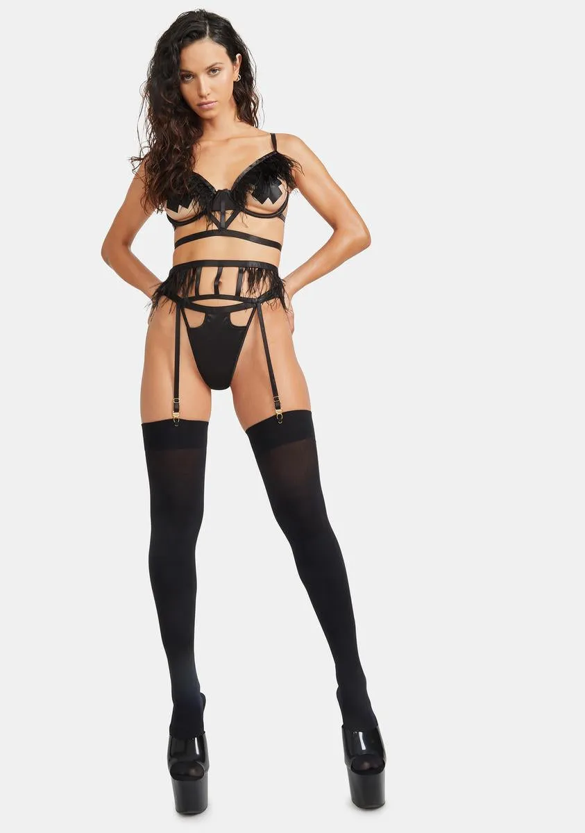 Ink Classy Rules Feather Lingerie Set sold by Dolls Kill product image thumbnail 3