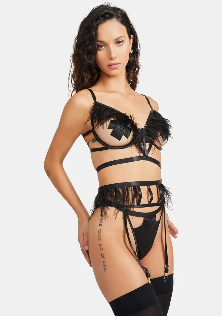 Ink Classy Rules Feather Lingerie Set sold by Dolls Kill product image thumbnail 2