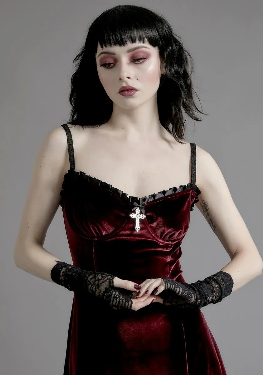 Blind Faith Velvet Dress - Wine sold by Dolls Kill product image thumbnail 2