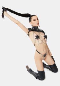 Star Showdown Chain Lingerie Set sold by Dolls Kill