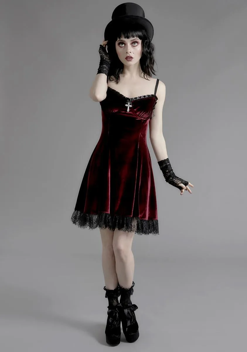 Blind Faith Velvet Dress - Wine sold by Dolls Kill product image thumbnail 3