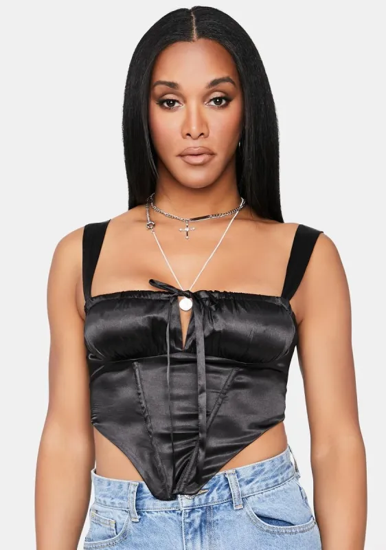 Secret Looks Satin Crop Tank Top sold by Dolls Kill