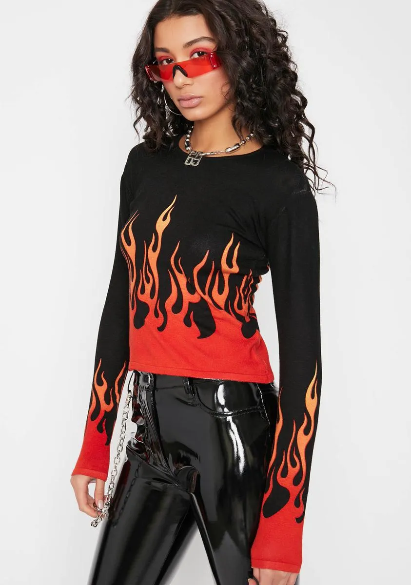 Blaze It Up Flame Sweater sold by Dolls Kill product image thumbnail 2