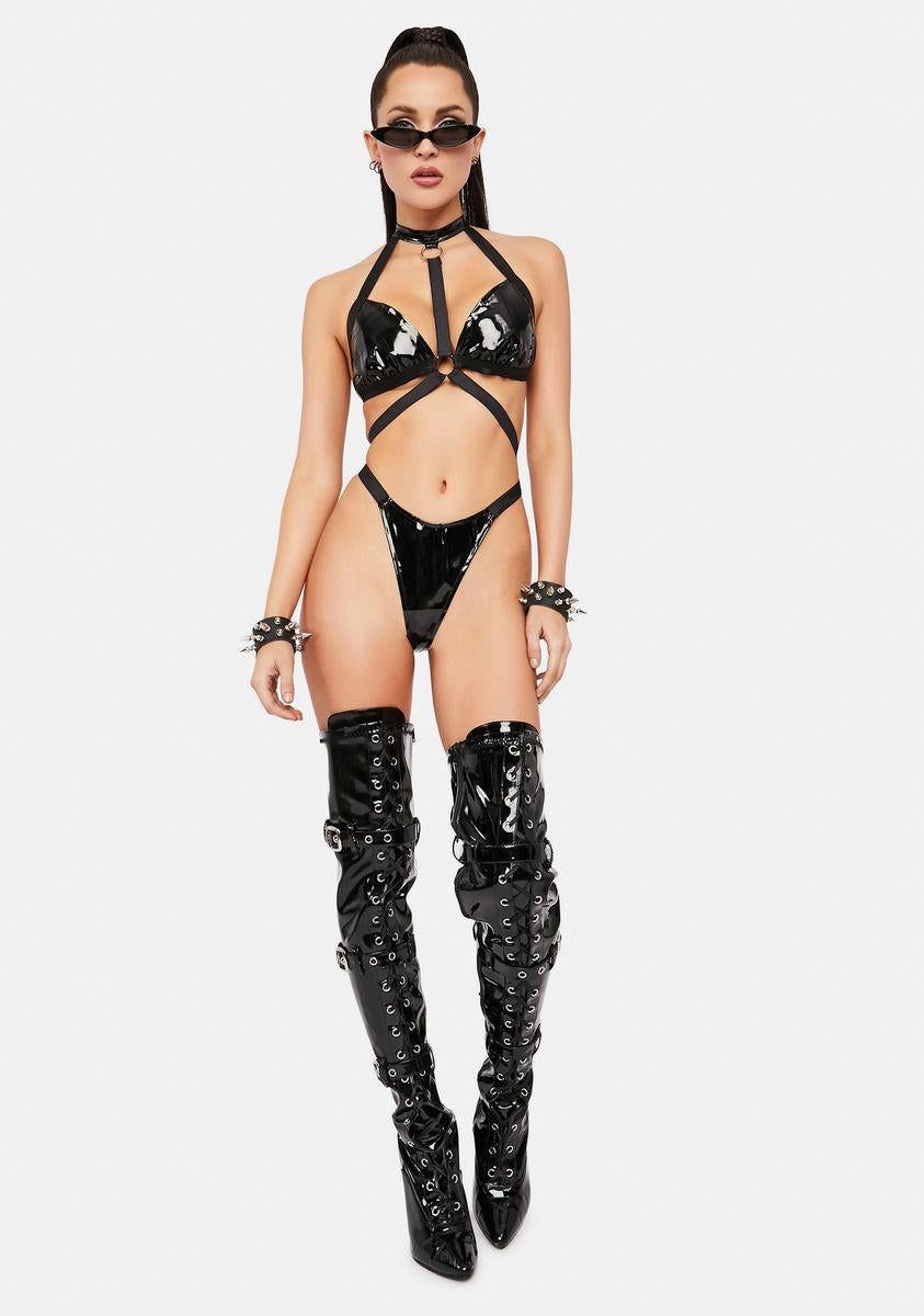 Do Ur Worst Strappy Vinyl Teddy sold by Dolls Kill product image thumbnail 3