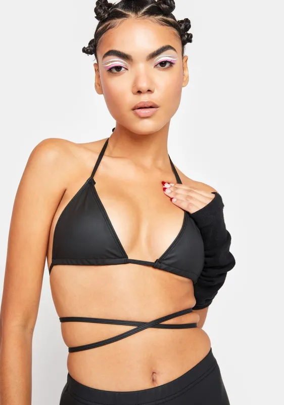 Dark Power Hour Wrap Bra Top sold by Dolls Kill