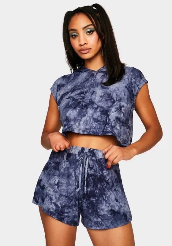 Indigo Mellow Out Tie Dye Set sold by Dolls Kill