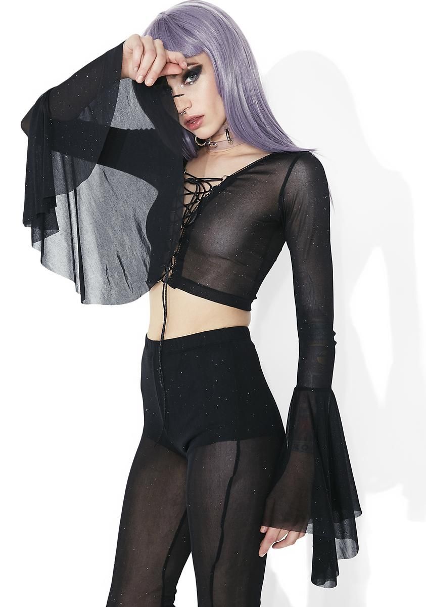 Twilight Skies Mesh Crop Top sold by Dolls Kill product image thumbnail 2