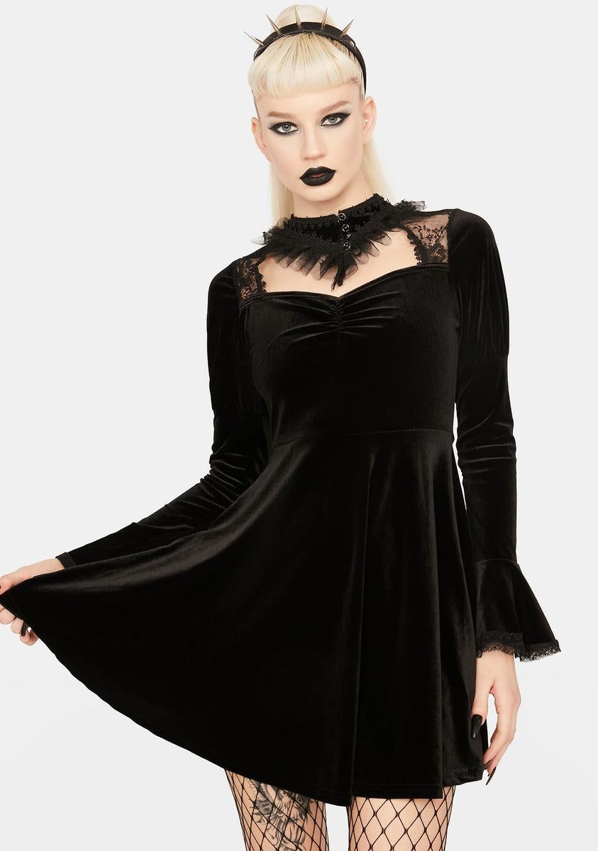 Gothic High Neckline Dress sold by Dolls Kill