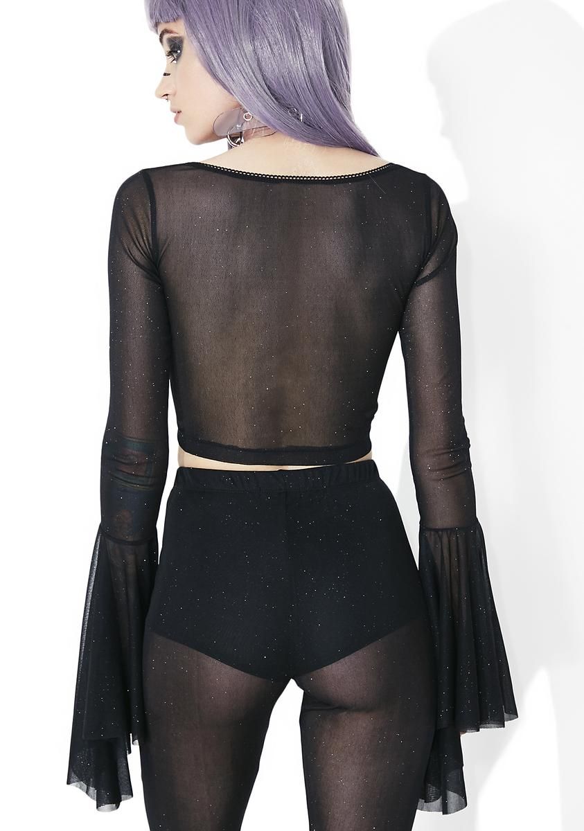 Twilight Skies Mesh Crop Top sold by Dolls Kill product image thumbnail 4