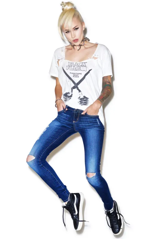 Dylan Distressed Skinny Jeans sold by Dolls Kill
