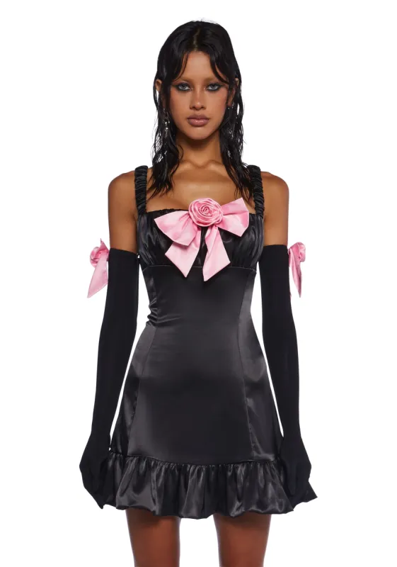 Posh Life Mini Dress And Gloves Set sold by Dolls Kill