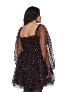Plus Heavenly Affair Babydoll Dress-Black sold by Dolls Kill