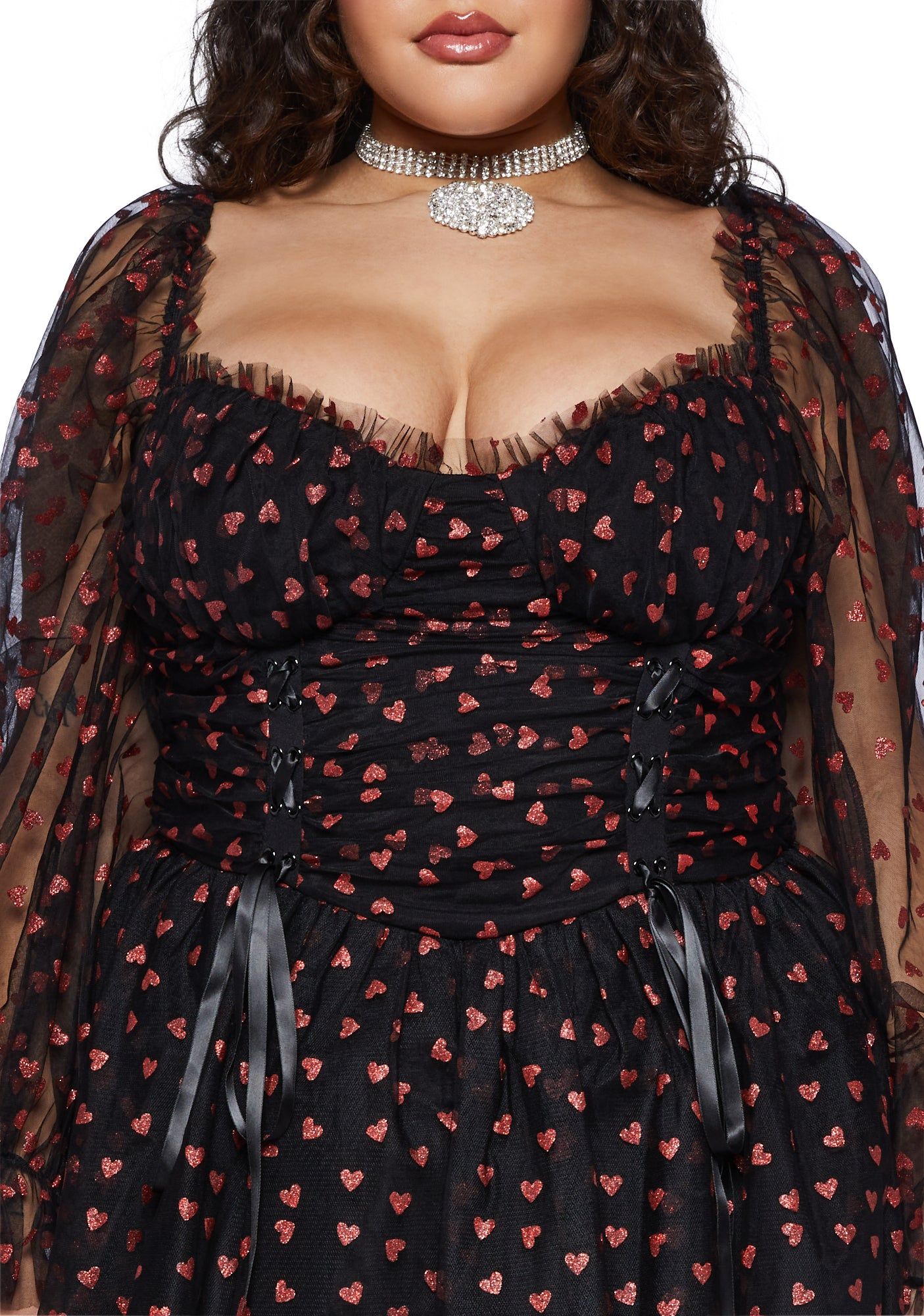 Plus Heavenly Affair Babydoll Dress-Black sold by Dolls Kill product image thumbnail 5