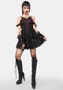 Gothic Sexy Lace Mini Dress sold by Dolls Kill