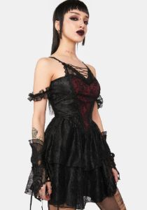 Gothic Sexy Lace Mini Dress sold by Dolls Kill