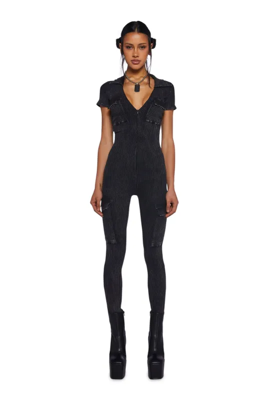 Hang Tough Cargo Jumpsuit - Gray sold by Dolls Kill
