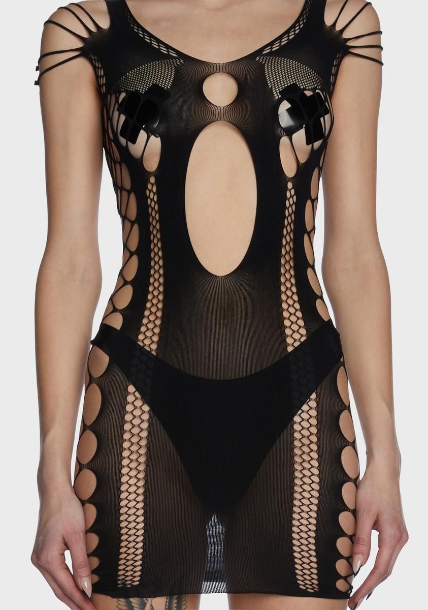 Anything Goes Fishnet Dress sold by Dolls Kill product image thumbnail 2