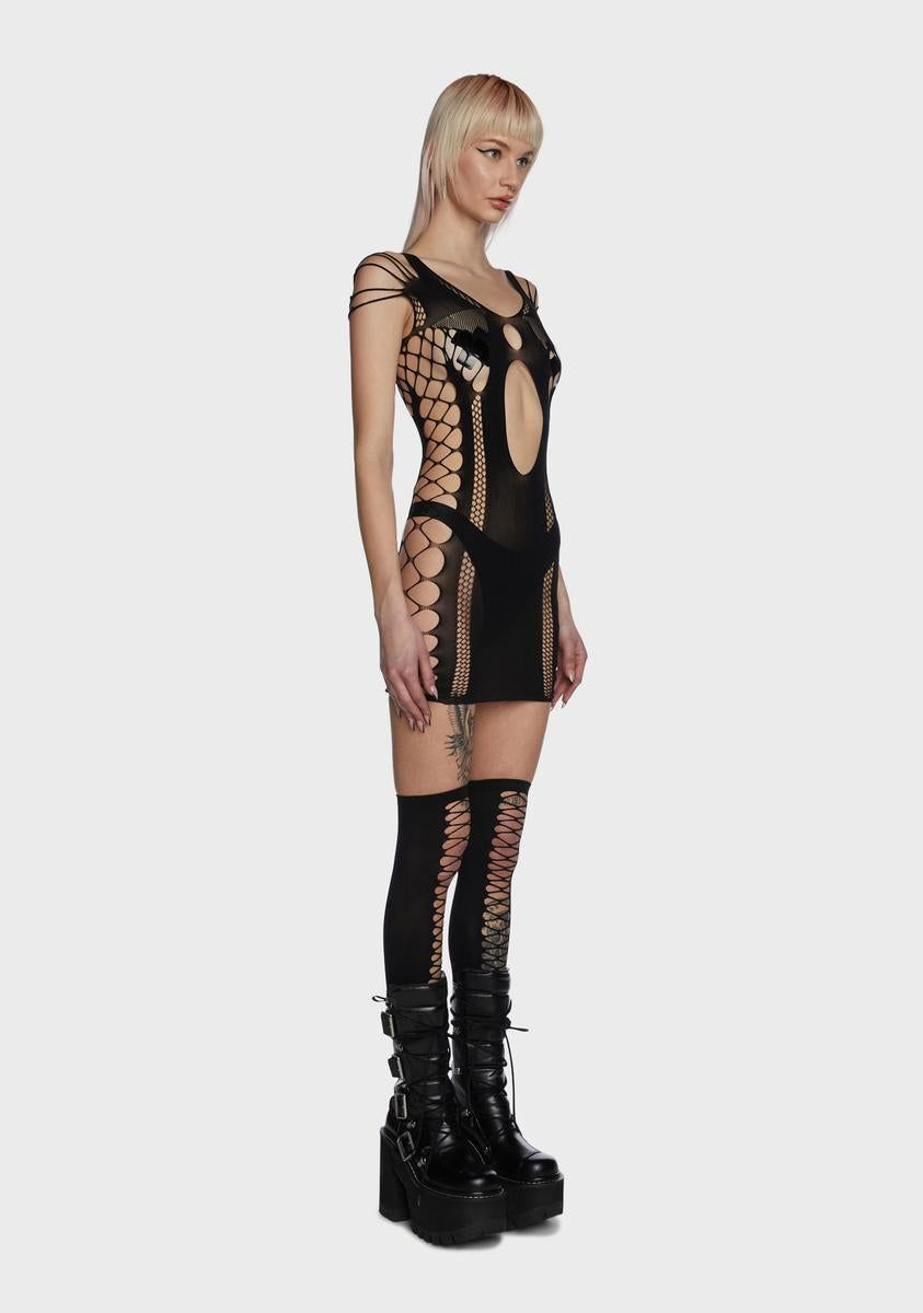 Anything Goes Fishnet Dress sold by Dolls Kill product image thumbnail 3