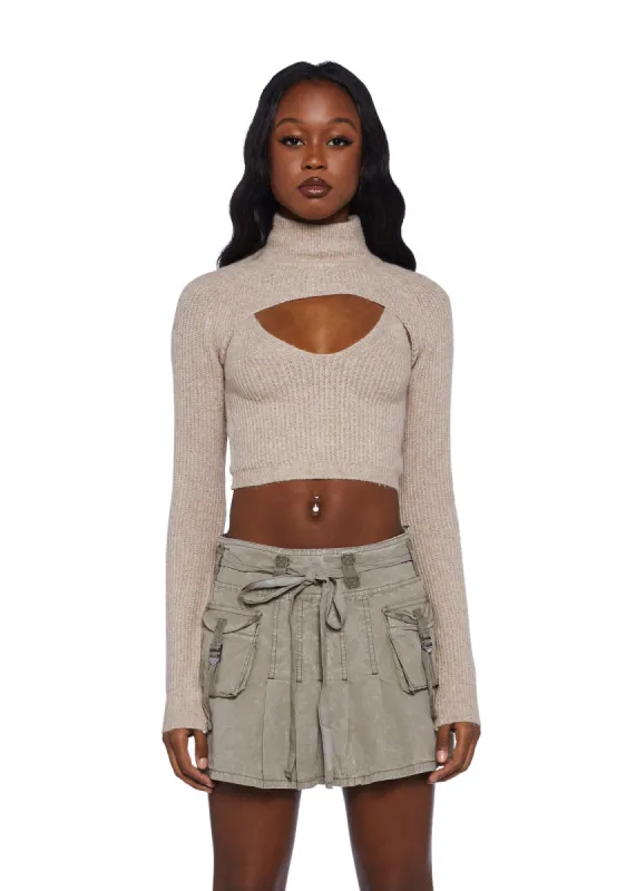 Peekaboo Cut Out Crop Sweater sold by Dolls Kill