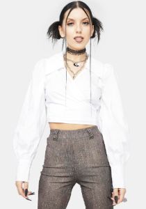 Jump For My Love Wrap Top sold by Dolls Kill