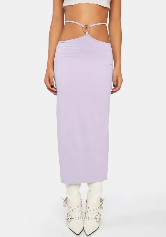 Lavender O-Ring Maxi Skirt sold by Dolls Kill