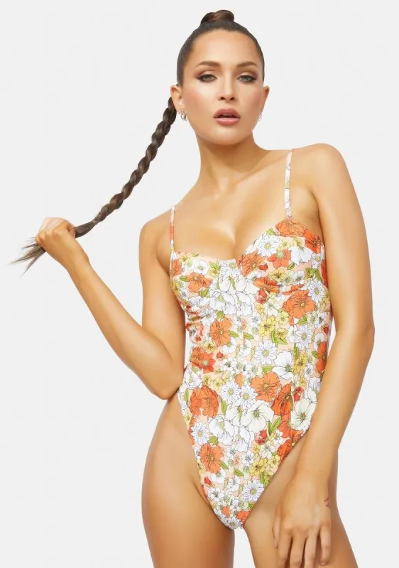 Elly 70s Floral One Piece sold by Dolls Kill