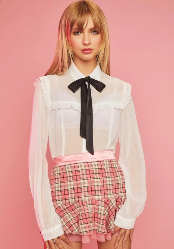 Don't Go There Chiffon Blouse sold by Dolls Kill