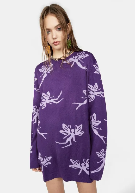 Time Flies With U Knit Sweater sold by Dolls Kill