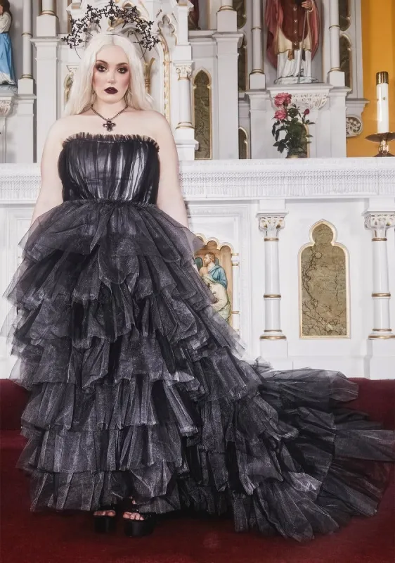 Plus Dramatic Flair Tulle Maxi Dress sold by Dolls Kill
