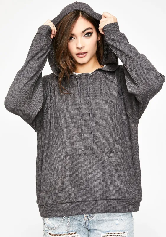 Smoke Just Wanna Laze Thermal Hoodie sold by Dolls Kill