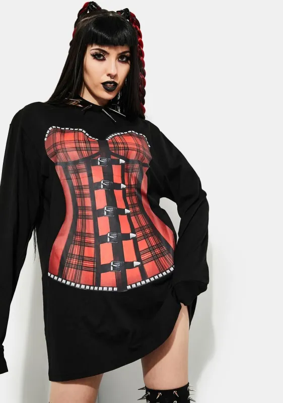 Tempting Danger Corset Graphic Tee sold by Dolls Kill