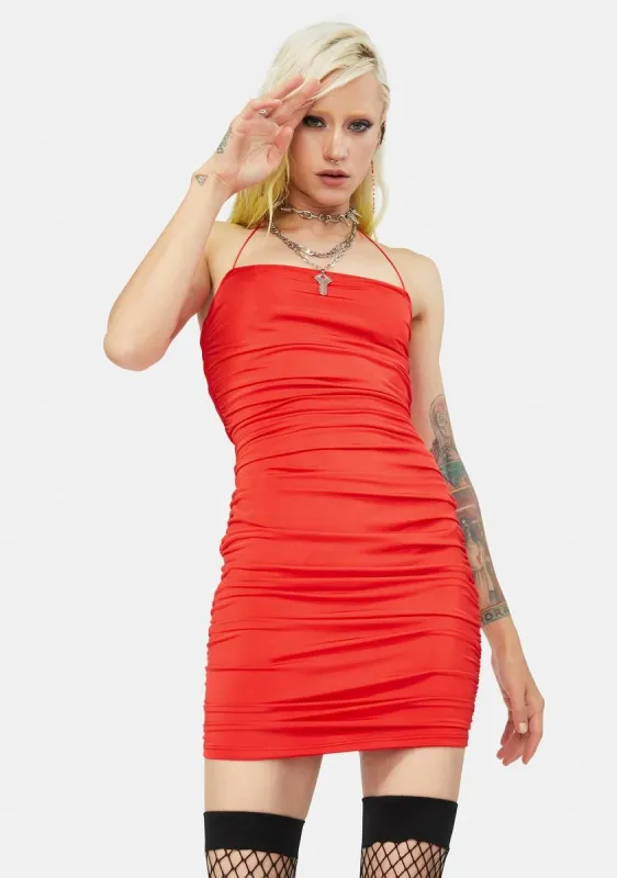 Truth Unknown Halter Bodycon Dress sold by Dolls Kill