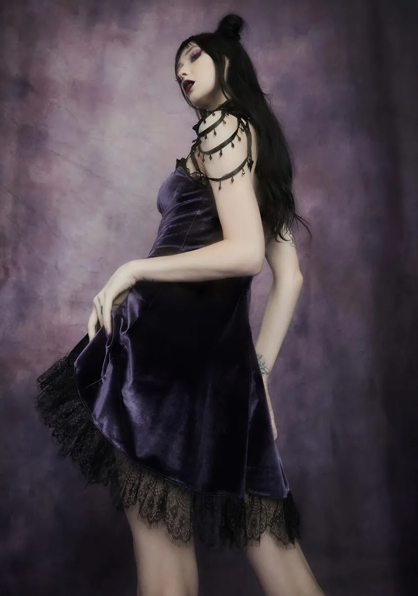 Violet Blind Faith Velvet Dress sold by Dolls Kill product image thumbnail 4