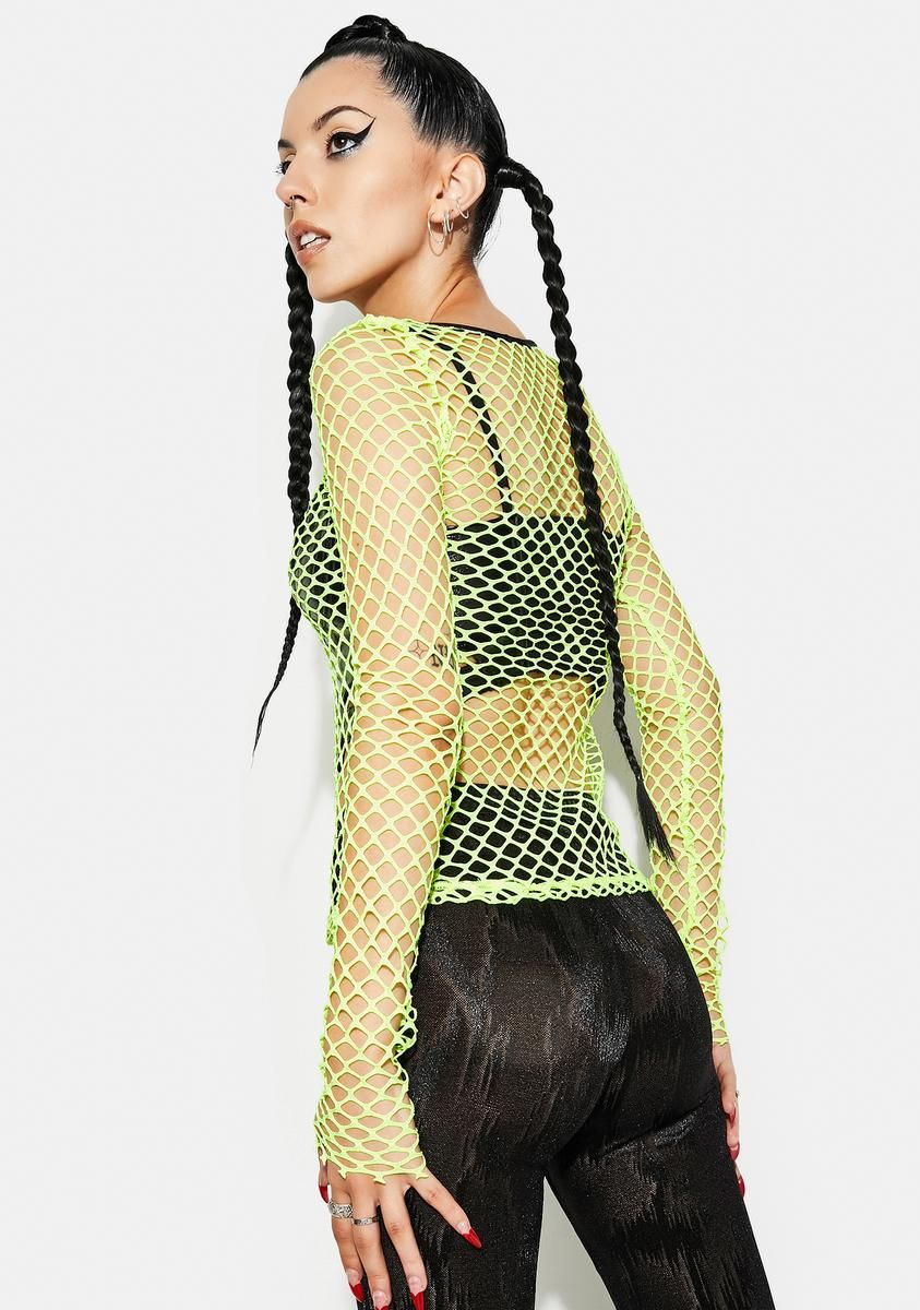 Neon Personality Punk Perspective Mesh Tee Shirt sold by Dolls Kill product image thumbnail 4