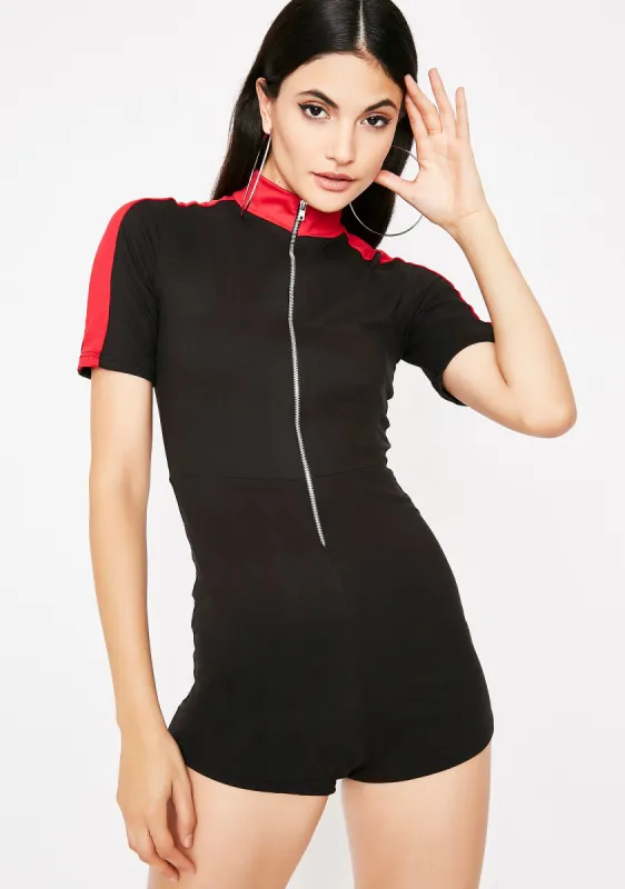 Keep Ya Guessin' Romper sold by Dolls Kill