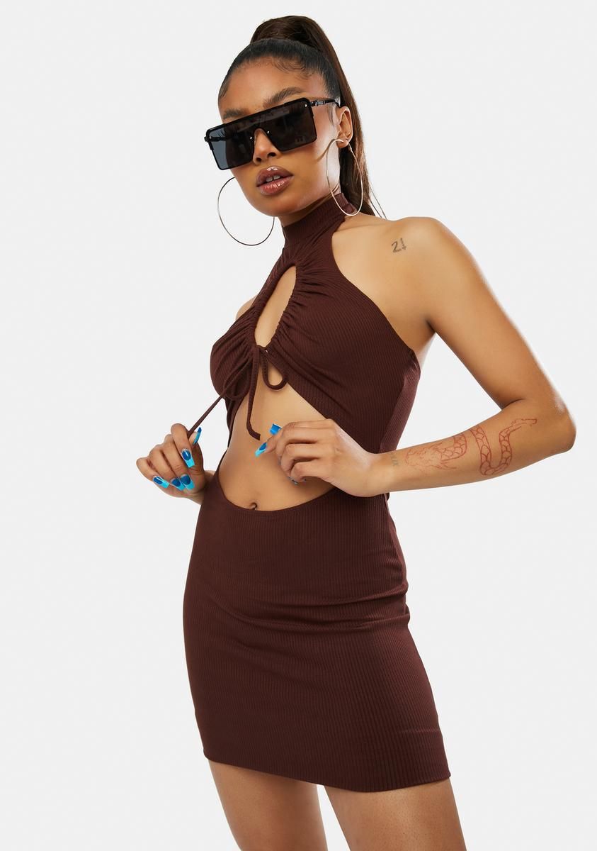 Umber Living The Dream Cut Out Halter Dress sold by Dolls Kill product image thumbnail 2