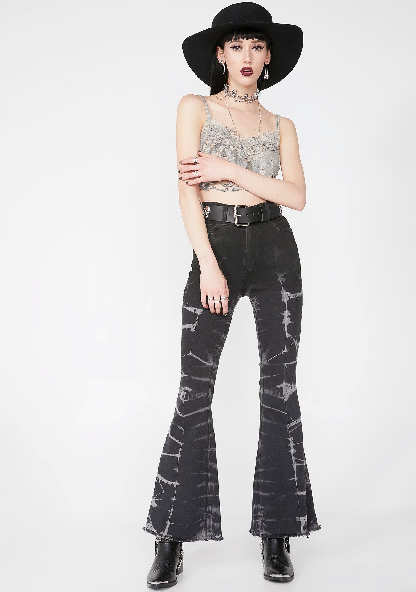 Night Crash Denim Flares sold by Dolls Kill product image thumbnail 3