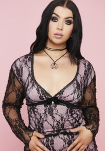 Plus Charmed By You Lace Top sold by Dolls Kill