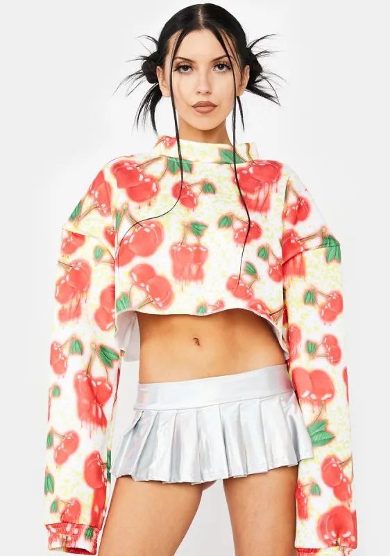 Cherry County Cropped Sweater sold by Dolls Kill