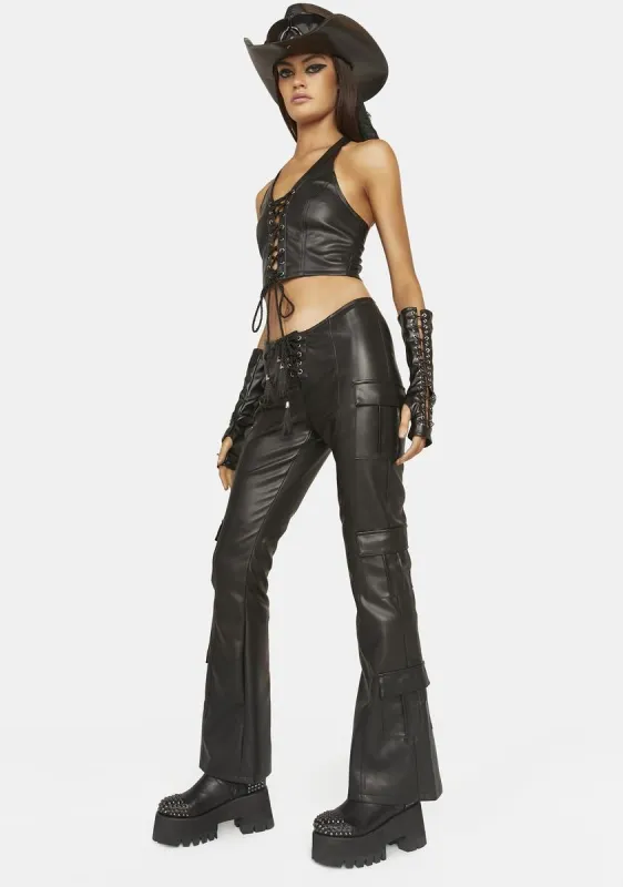 Groundwork Cargo Flare Pants sold by Dolls Kill