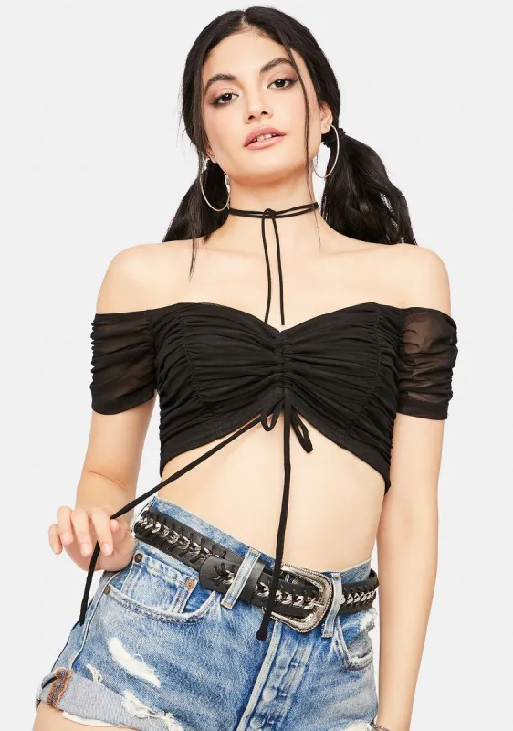 Instant Classic Off The Shoulder Crop Top sold by Dolls Kill