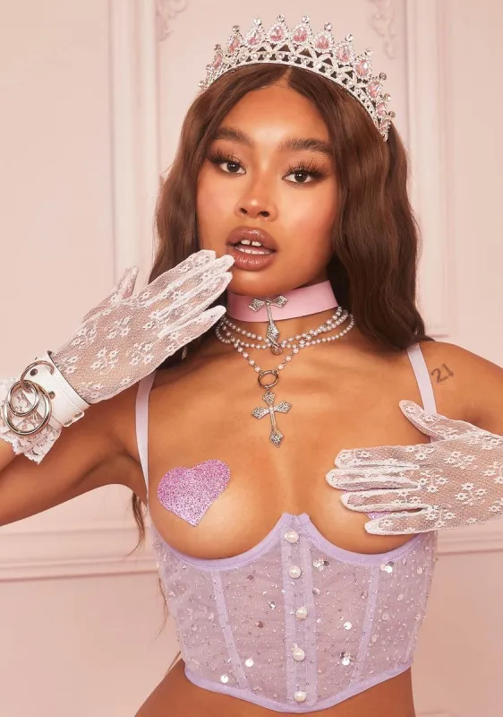Ooh La La Sequin Underbust Corset sold by Dolls Kill