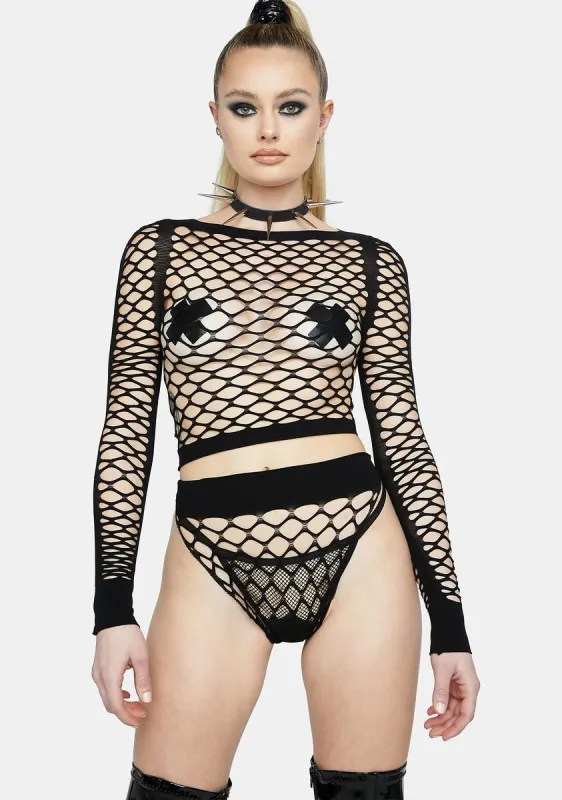 Wicked Electric Bolt Fishnet Set sold by Dolls Kill